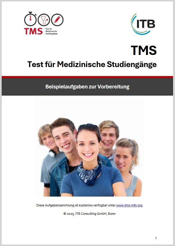 Titelseite der TMS-Informationsbroschüre mit Beispielaufgaben