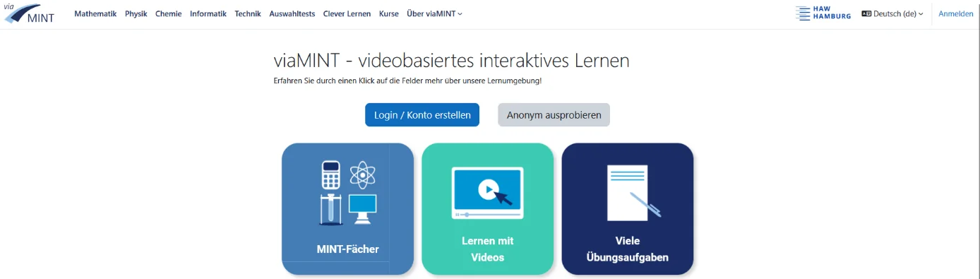 Screenshot der Lernplattform viaMINT