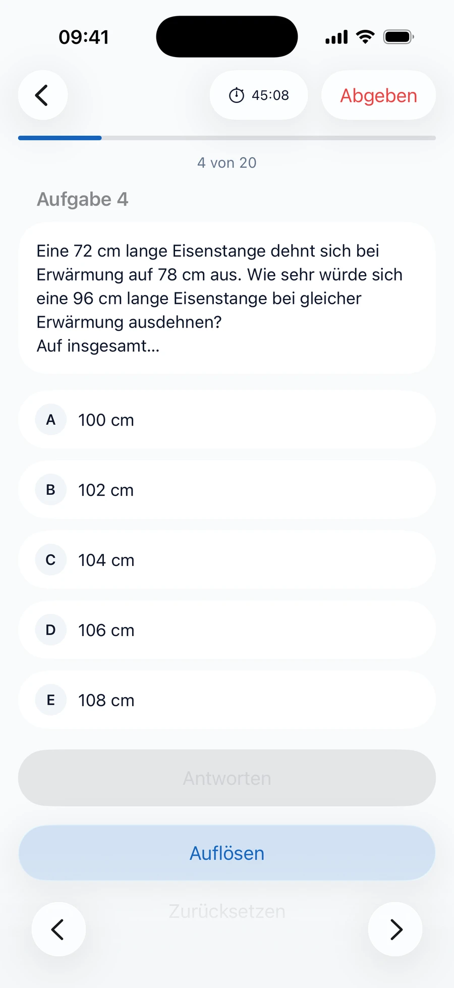 Eine Simulation zu quantitativen und formalen Problemen mit laufendem Timer